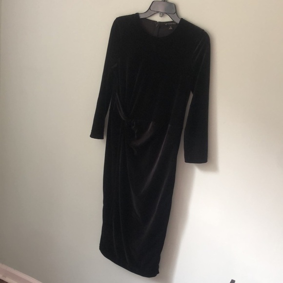 Banana Republic Black Velvet Faux Wrap Dress - Picture 2 of 4